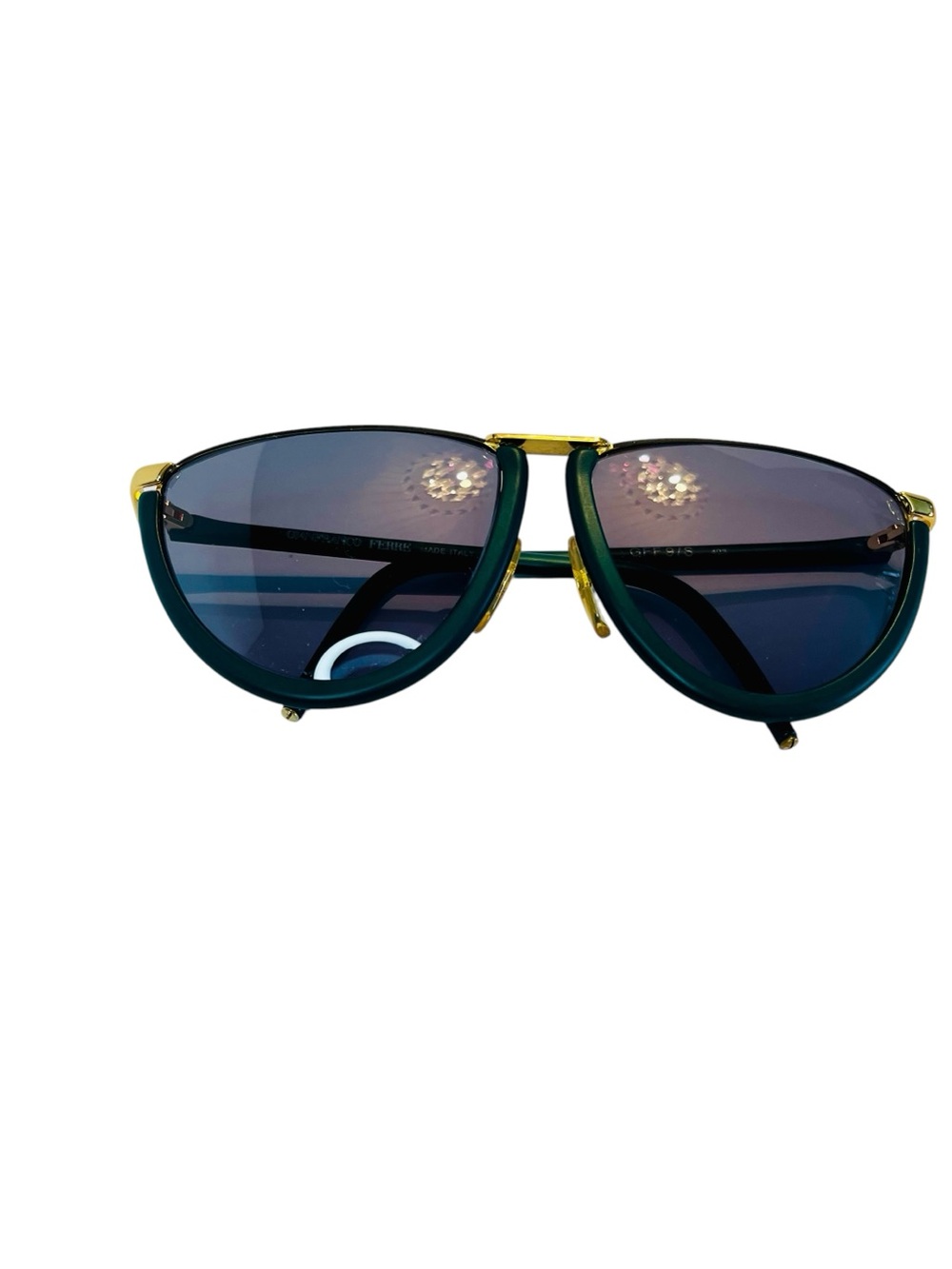 RARE Vintage Gianfranco Ferre Sunglasses GFF 9/S Green Gold Italy Read - Picture 4 of 13
